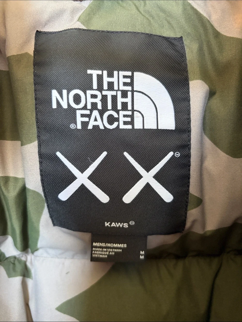 KAWS x The North Face Retro 1996 Puffer Jacket - Moonlight Ivory Nuptse Print